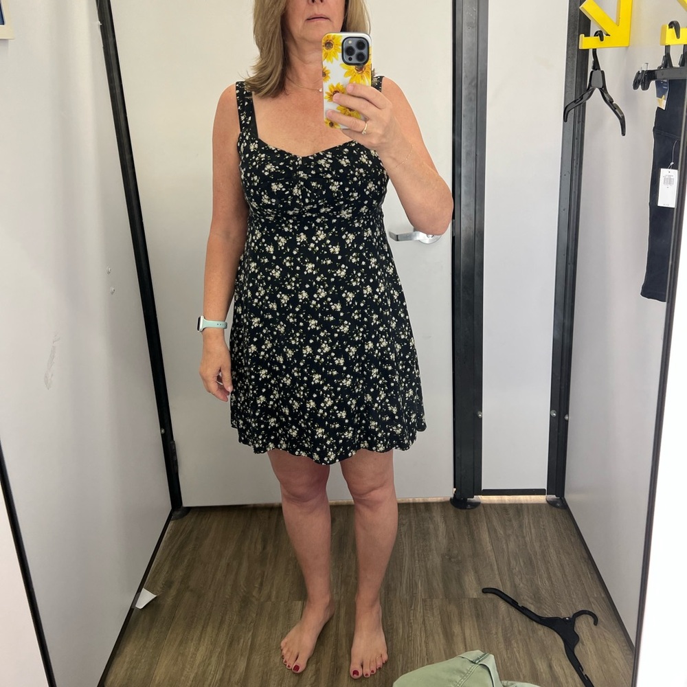 Old Navy Black Floral Mini Dress